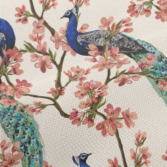 Beautiful Peacock Under The Fl Performance Linen