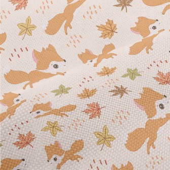 Big-eyed Fox Running In Autumn Performance Linen