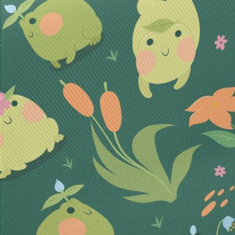 Frogs Playing By The Riverbank Twill