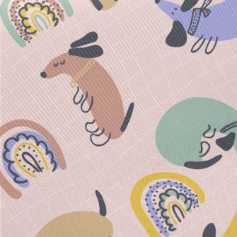 Playful Animals In Hippie Styl Twill