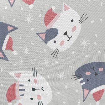 Cat Wearing Santa&#39;s Hat Twill