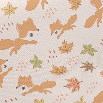 Big-eyed Fox Running In Autumn Twill