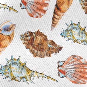 Colorful Seashells In Watercol Standard Corduroy