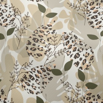 Stylish Leaf And Animal Prints Dobby