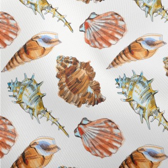 Colorful Seashells In Watercol Dobby