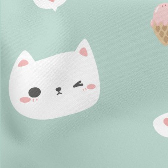 White Cat And Delicious Ice Cr Stretch Ponte