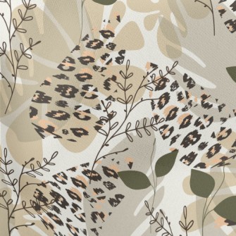 Stylish Leaf And Animal Prints Stretch Ponte