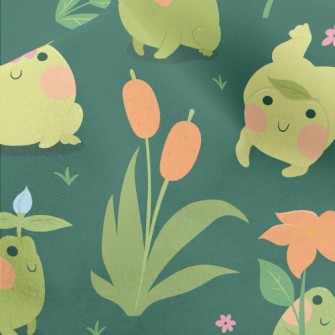 Frogs Playing By The Riverbank Micro Fleece