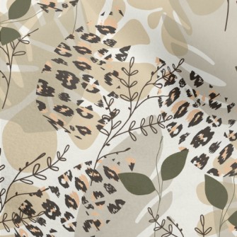 Stylish Leaf And Animal Prints Micro Fleece