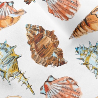 Colorful Seashells In Watercol Micro Fleece