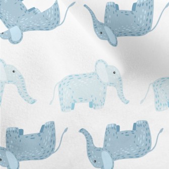 Cute Little Elephants Waiting  Micro Fleece