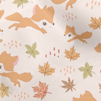 Big-eyed Fox Running In Autumn Micro Fleece