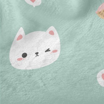 White Cat And Delicious Ice Cr Minky