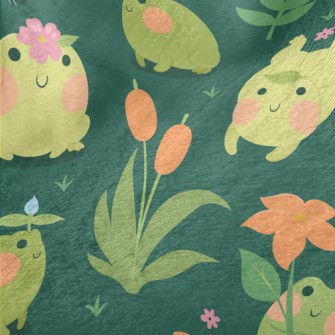 Frogs Playing By The Riverbank Minky