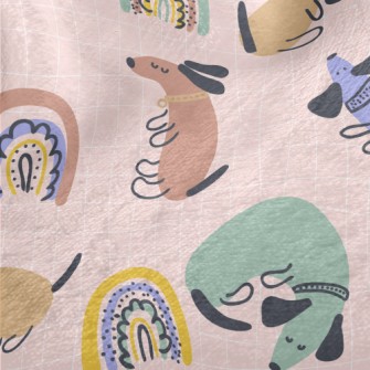 Playful Animals In Hippie Styl Minky