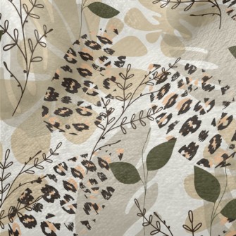 Stylish Leaf And Animal Prints Minky