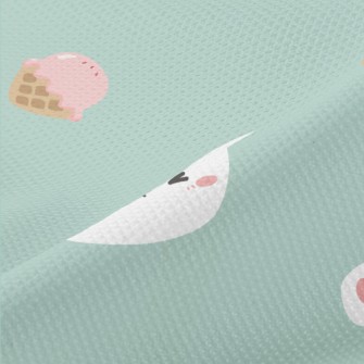 White Cat And Delicious Ice Cr Piqué