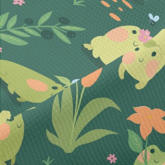 Frogs Playing By The Riverbank Piqué