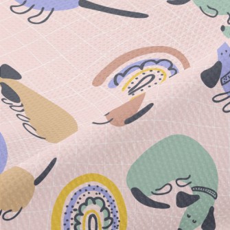 Playful Animals In Hippie Styl Piqué