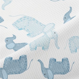 Cute Little Elephants Waiting  Piqué