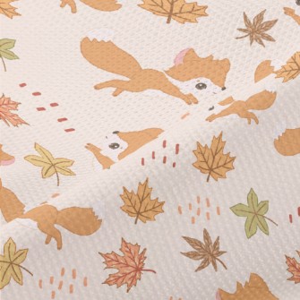 Big-eyed Fox Running In Autumn Piqué