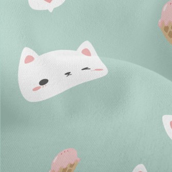 White Cat And Delicious Ice Cr Lightweight Performance Linen