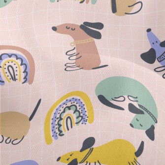 Playful Animals In Hippie Styl Lightweight Performance Linen