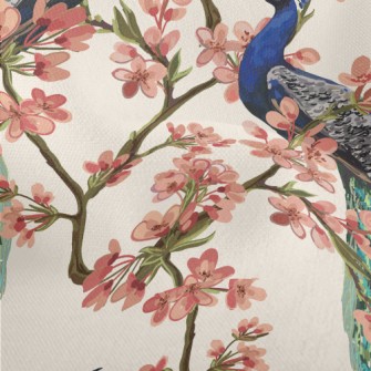 Beautiful Peacock Under The Fl Lightweight Performance Linen