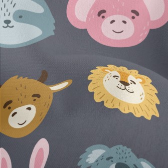 Cute Animals With Various Expr Lightweight Performance Linen