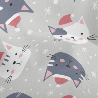 Cat Wearing Santa&#39;s Hat Lightweight Performance Linen