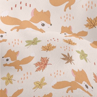 Big-eyed Fox Running In Autumn Lightweight Performance Linen