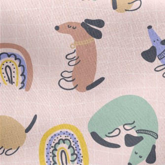 Playful Animals In Hippie Styl Jersey Backed Fleece