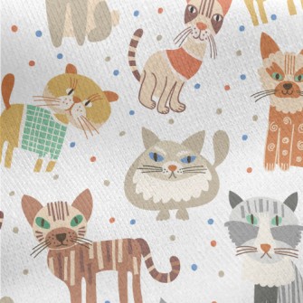 Cats With Weird Eyes Jersey Backed Fleece