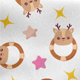 Cute Elk Shaped Rattle Jersey Backed Fleece