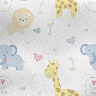 Lively And Cute African Animal Jersey Backed Fleece