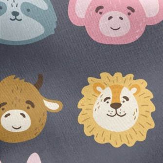 Cute Animals With Various Expr Jersey Backed Fleece