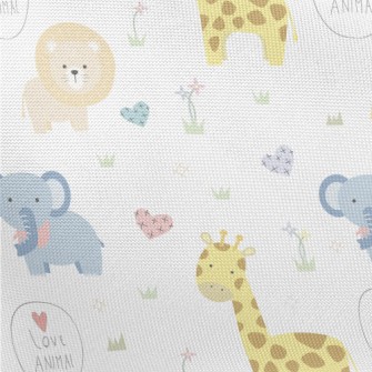 Lively And Cute African Animal Pongee