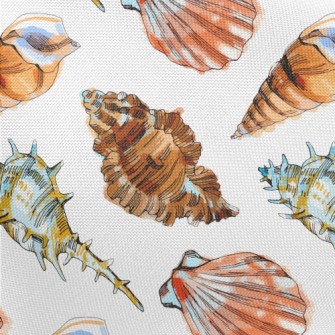 Colorful Seashells In Watercol Pongee