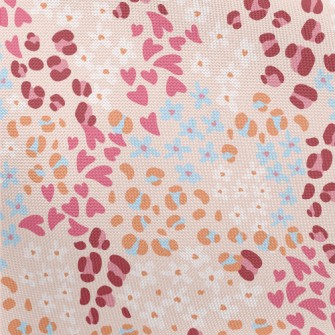 Floral Heart And Animal Print  Pongee