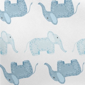 Cute Little Elephants Waiting  Pongee
