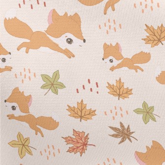 Big-eyed Fox Running In Autumn Pongee