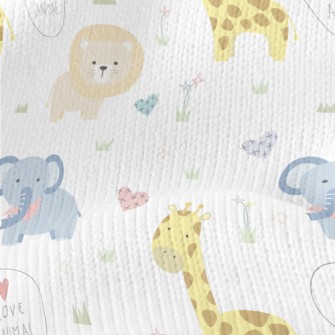 Lively And Cute African Animal Stretch Jersey