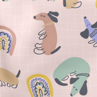 Playful Animals In Hippie Styl Lightweight Cotton Poplin