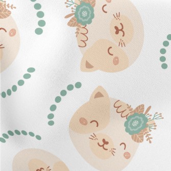 Animals Wearing Wreaths On The Lightweight Cotton Poplin