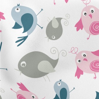 Confused Little Birds Lightweight Cotton Poplin