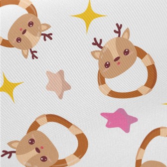 Cute Elk Shaped Rattle Midweight Cotton Poplin