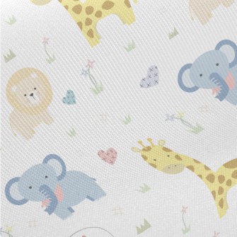 Lively And Cute African Animal Midweight Cotton Poplin