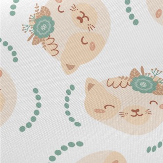 Animals Wearing Wreaths On The Midweight Cotton Poplin