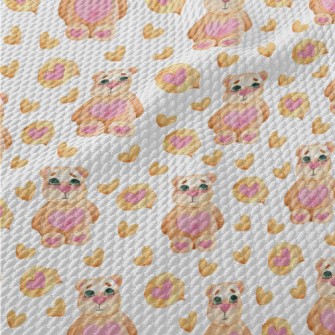 Watercolor Style Heart-shaped  Birdseye Piqué