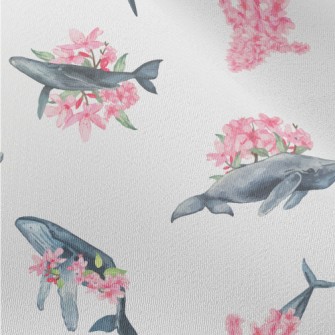 Watercolor Blue Whale And Cher Chiffon